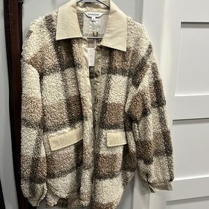 Oversized plaid jacket